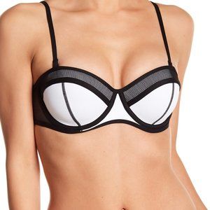 KENDALL&KYLIE TRIANGL MESHMIX BUSTIER BIKINI NWT S